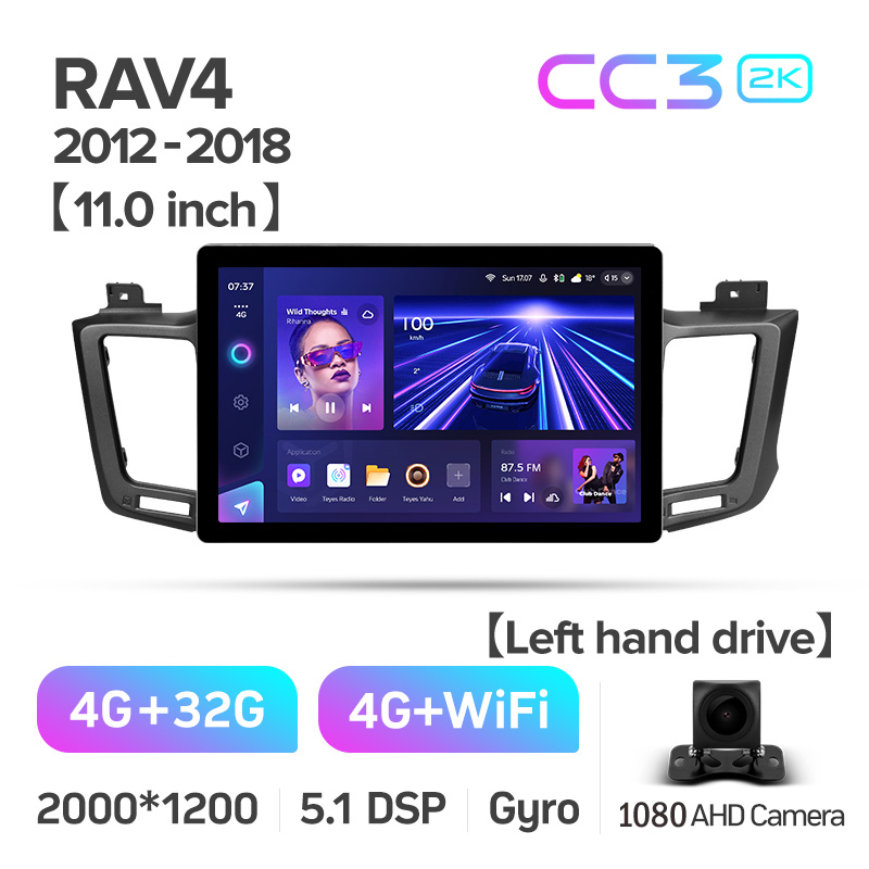 Štátní magnetofon Teyes CC3 4+32 GB pro Toyota RAV4 4XA40, 5XA50 (2012–2018), 11