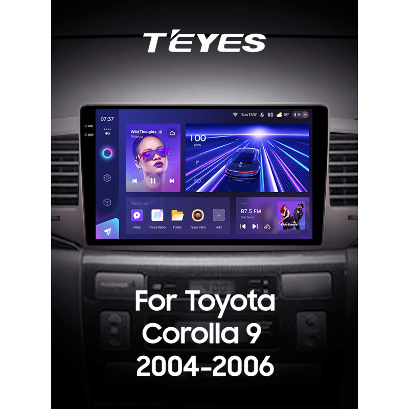 Android head unit Teyes CC3 4+64 Gb Toyota Corolla 9 E120 2004-2006 9" 2k