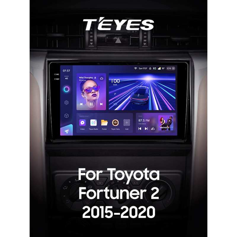 Android head unit Teyes CC3 6+128 Gb Toyota Fortuner 2 2015-2018 9" 2k