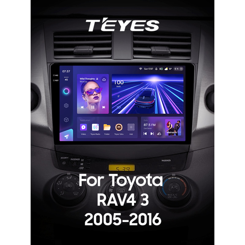 Android head unit Teyes CC3 4+64 Gb Toyota RAV4 3 XA30 (F1) 2005-2016 9" 2k