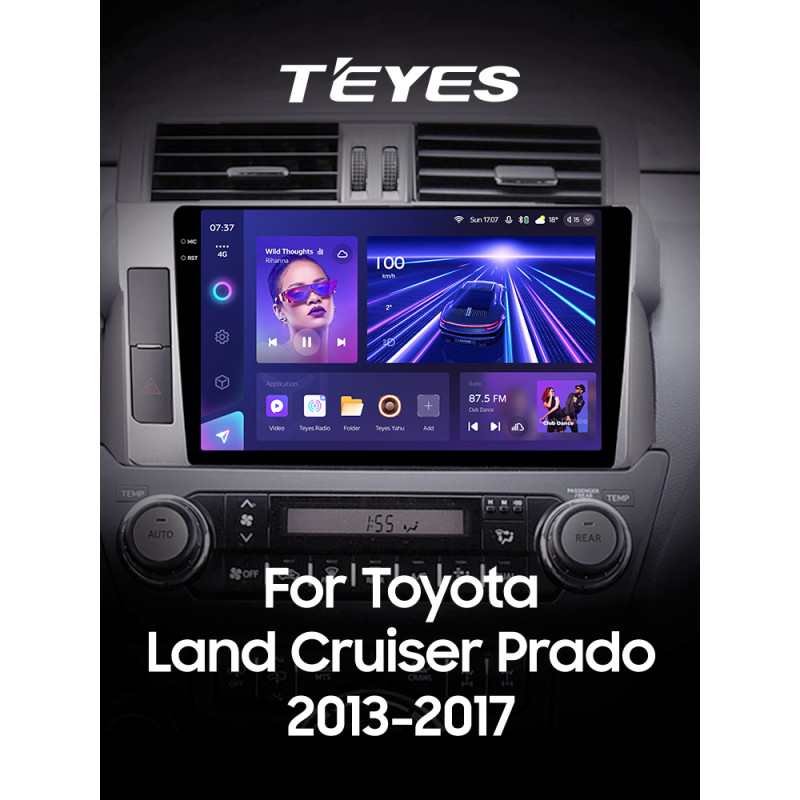 Android head unit Teyes CC3 6+128 Gb Toyota Land Cruiser Prado 150 2013-2017 10" 2k