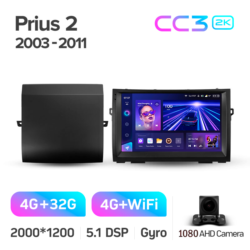 Android head unit Teyes CC3 4+32 Gb Toyota Prius XW20 II 2 2003-2011 (F1) 9" 2k