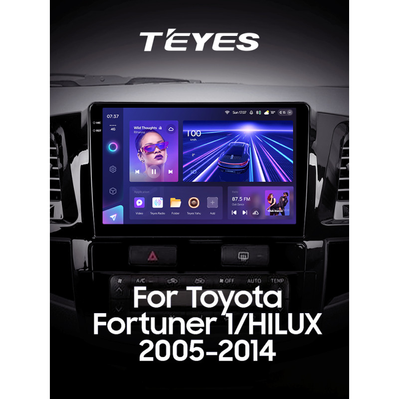 Android head unit Teyes CC3 4+32 Gb Toyota Fortuner 1 AN50 AN60 HILUX Revo Vigo (F2) 2005-2007 9" 2k