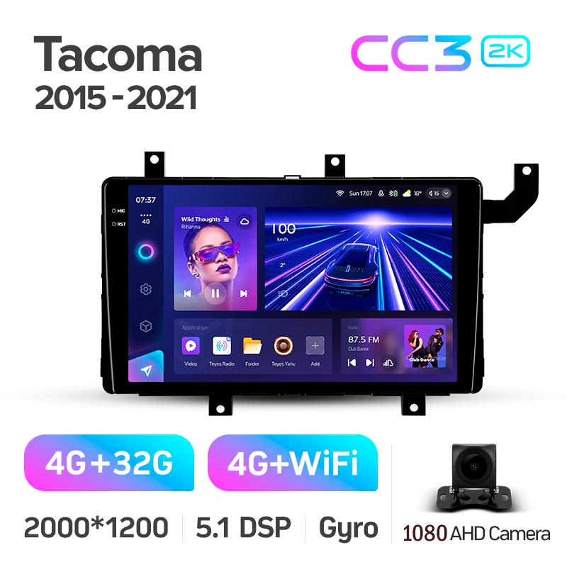 Android head unit Teyes CC3 4+32 Gb Toyota Tacoma N300 2015-2021 (F1) 9" 2k
