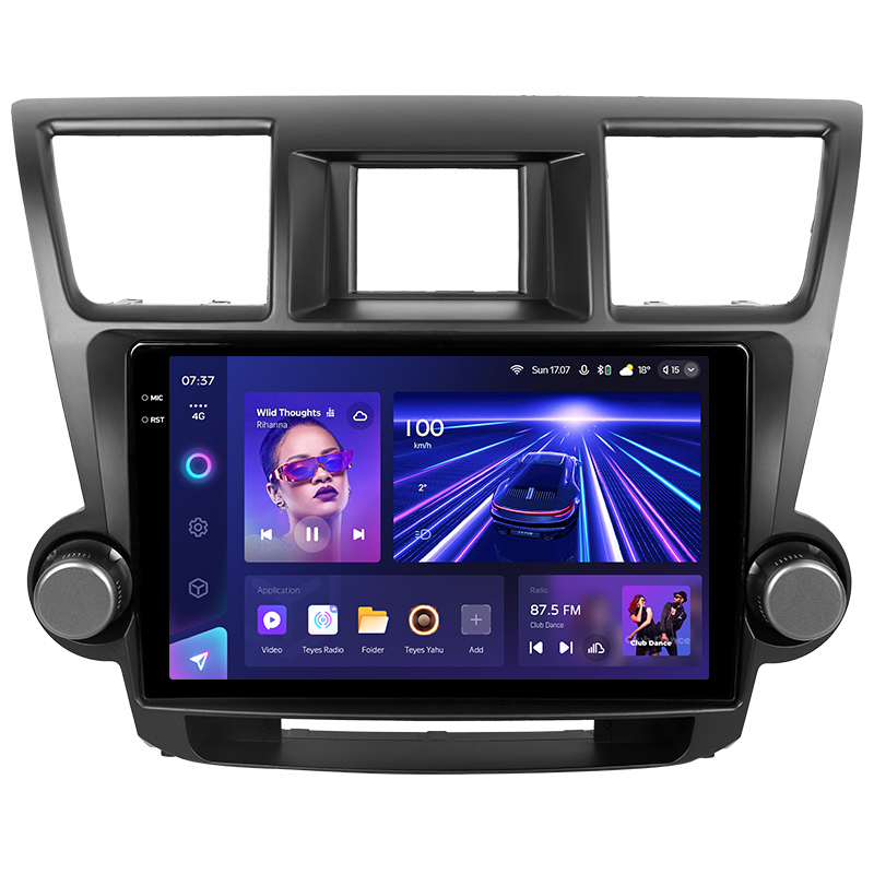 Android head unit Teyes CC3 6+128 Gb with 360° surround view° Toyota Highlander 2 XU40 2007-2013 (F1) 10" 2k