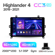 Android head unit Teyes CC3 6+128 Gb Toyota Highlander 4 XU70 2019-2021 9" 2k (L1)