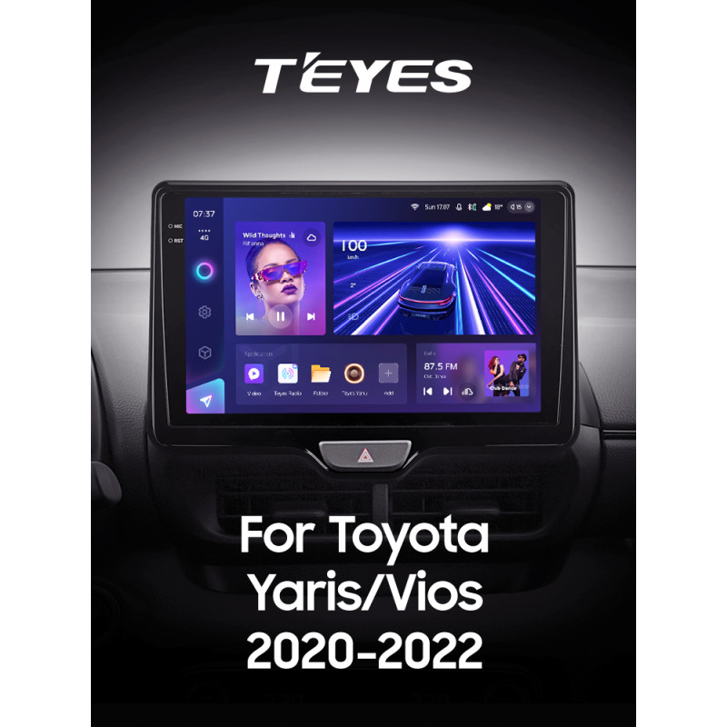 Android head unit Teyes CC3 4+64 Gb Toyota Yaris Vios (1 Din) 2020-2022 10" 1din 2k
