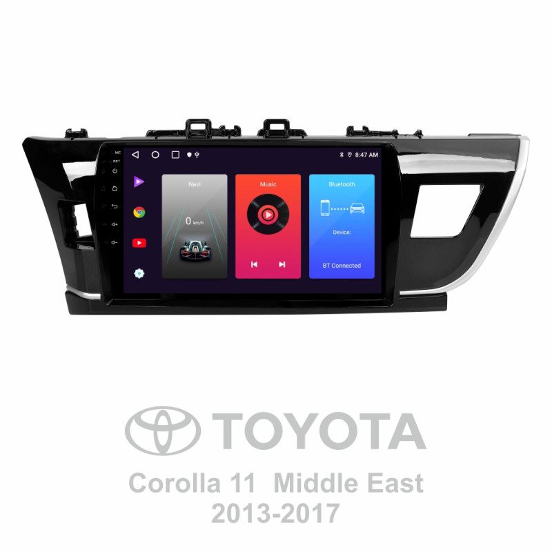 Android head unit SIGMA F10216 ANDROID 10 2+32 Gb Toyota Corolla 11 Middle East 2013-2017 (A) 10"