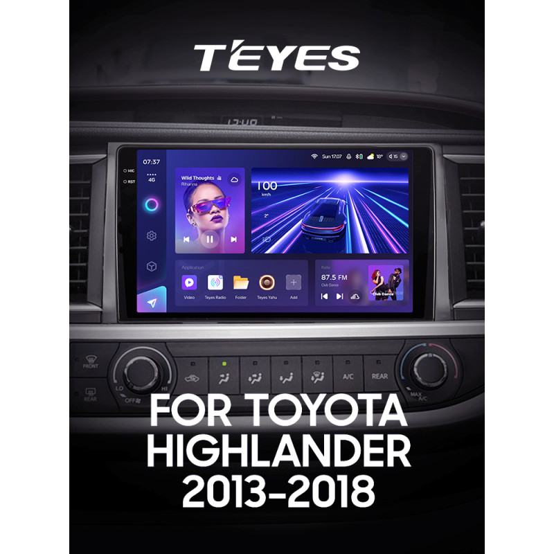 Android head unit Teyes CC3 6+128 Gb Toyota Highlander 3 XU50 2013-2018 10" 2k (L1)