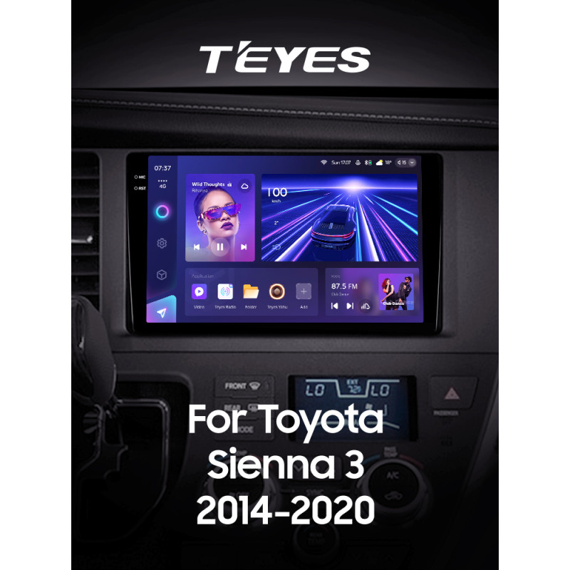 Android head unit Teyes CC3 6+128 Gb Toyota Sienna 3 XL30 2014 - 2020 9" 2k
