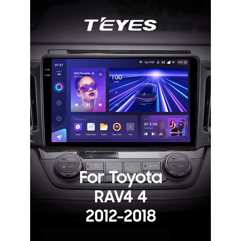 Android head unit Teyes CC3 6+128 Gb with 360° surround view° Toyota RAV4 4 XA40 5 XA50 2012-2018 10" 2k