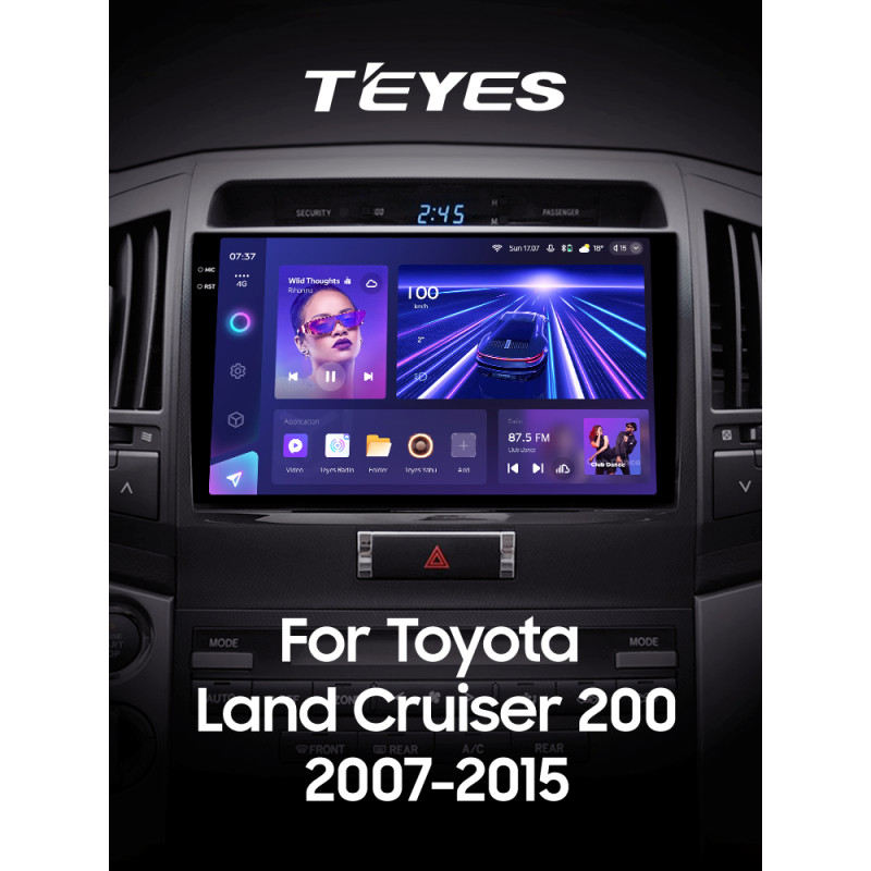 Android head unit Teyes CC3 6+128 Gb Toyota Land Cruiser 11 200 (F1) 2007-2015 10" 2k
