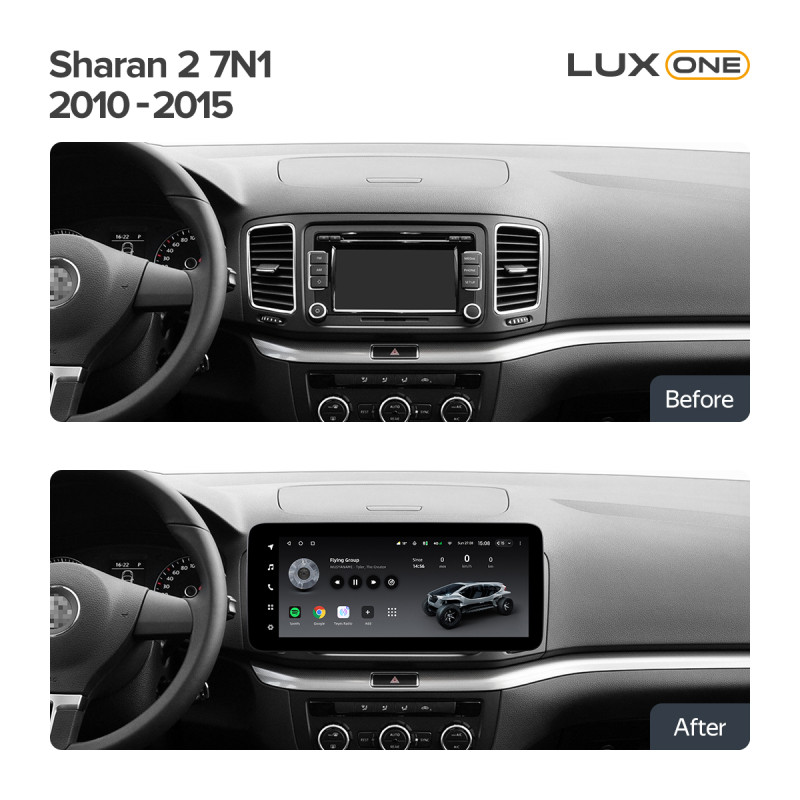 Android head unit Teyes LUX ONE 6+128 Gb Volkswagen Bora Golf 6 Passat Scirocco Sharan Touran For Skoda Octavia Fabia 2 (YJ) 2003-2016 12.3"
