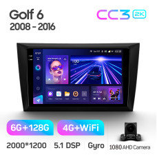 Android head unit Teyes CC3 6+128 Gb Volkswagen Golf 6 2008-2016 9" 2k