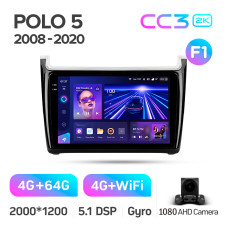Android head unit Teyes CC3 4+64 Gb Volkswagen POLO 5 (F1) 2008-2020 9" 2k