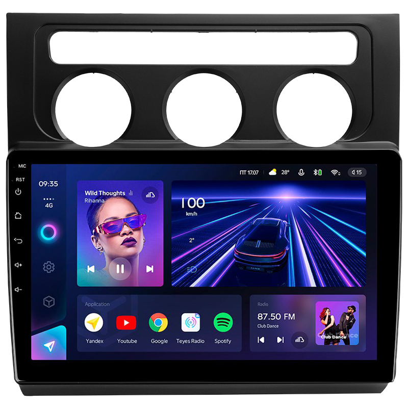 Android head unit Teyes CC3 4+32 Gb Volkswagen Touran 1 2003-2010 (F2) 10"