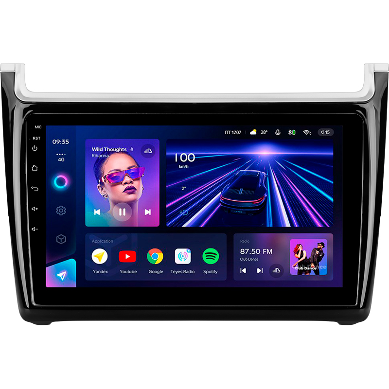 Android head unit Teyes CC3 4+32 Gb Volkswagen POLO 5 (F1) 2008-2020 9"