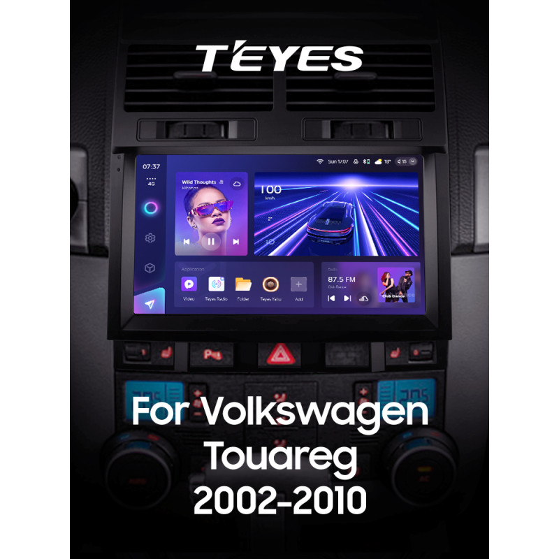 Android head unit Teyes CC3 4+32 Gb Volkswagen Touareg GP 2002-2010 (F1) 9" 2k