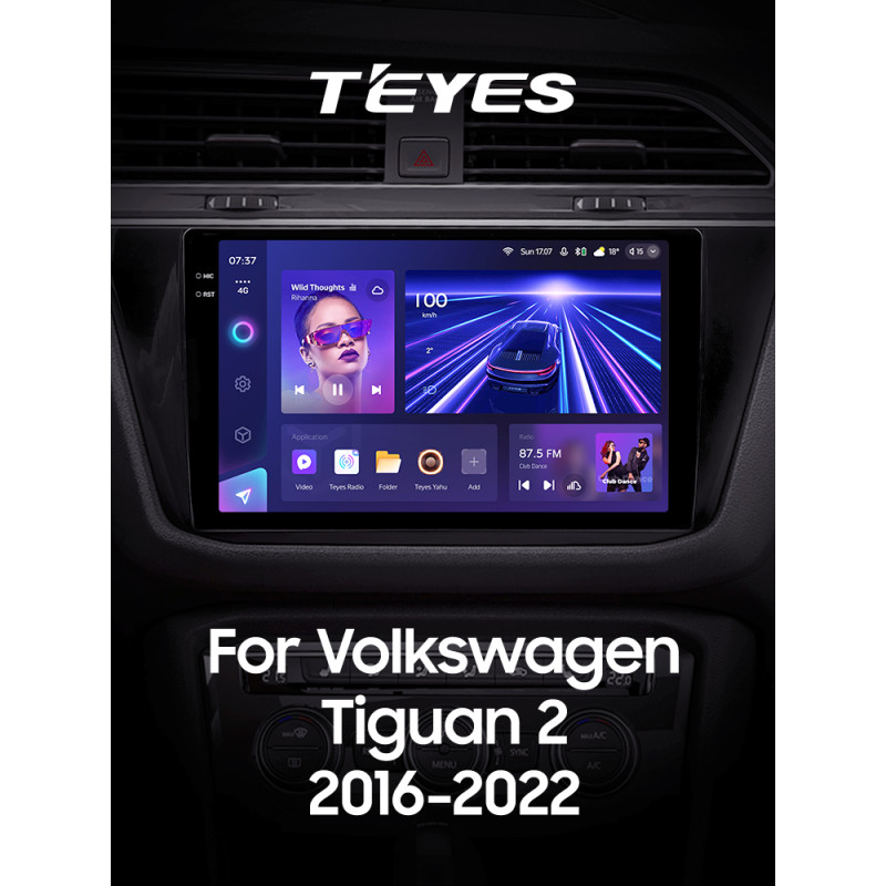 Android head unit Teyes CC3 6+128 Gb with 360° surround view° Volkswagen Tiguan 2 Mk 2016-2022 (B) 10" 2k