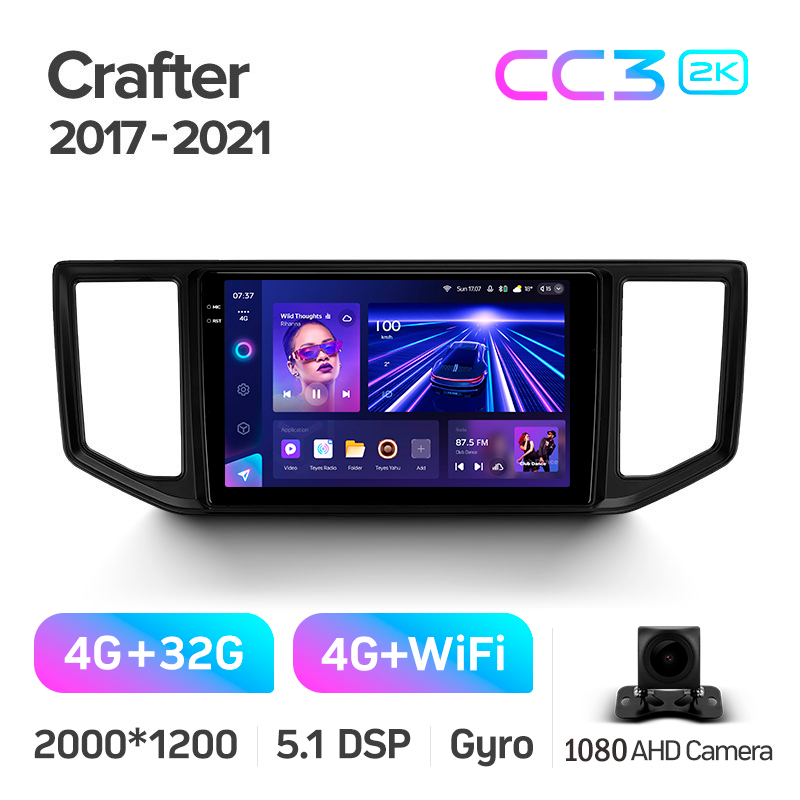 Android head unit Teyes CC3 4+32 Gb Volkswagen Crafter 2017-2021 10" 2k (L1)