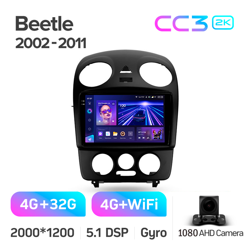 Android head unit Teyes CC3 4+32 Gb Volkswagen Beetle A4 2002 - 2011 9" 2k