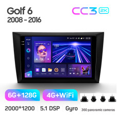 Android head unit Teyes CC3 6+128 Gb with 360° surround view° Volkswagen Golf 6 2008-2016 9" 2k