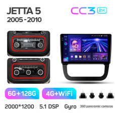 Android head unit Teyes CC3 6+128 Gb with 360° surround view° Volkswagen Jetta 5 2005-2010 (F3) 10" 2k
