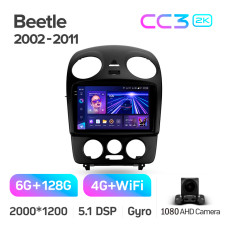 Android head unit Teyes CC3 6+128 Gb Volkswagen Beetle A4 2002 - 2011 9" 2k