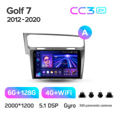 Android head unit Teyes CC3 6+128 Gb with 360° surround view° Volkswagen Golf 7 MK7 (F1) 2012-2020 10" 2k