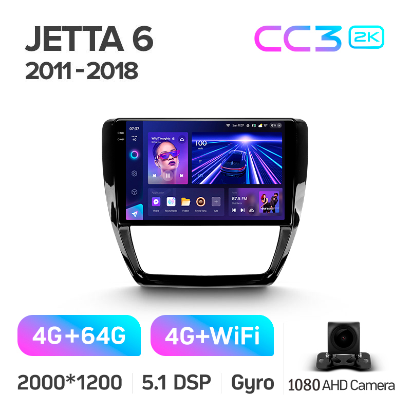 Android head unit Teyes CC3 4+64 Gb Volkswagen Jetta 6 2011-2018 10" 2k