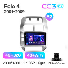 Android head unit Teyes CC3 4+32 Gb Volkswagen Polo Mk4 IV 4 (F2) 2001-2009 9" 2k