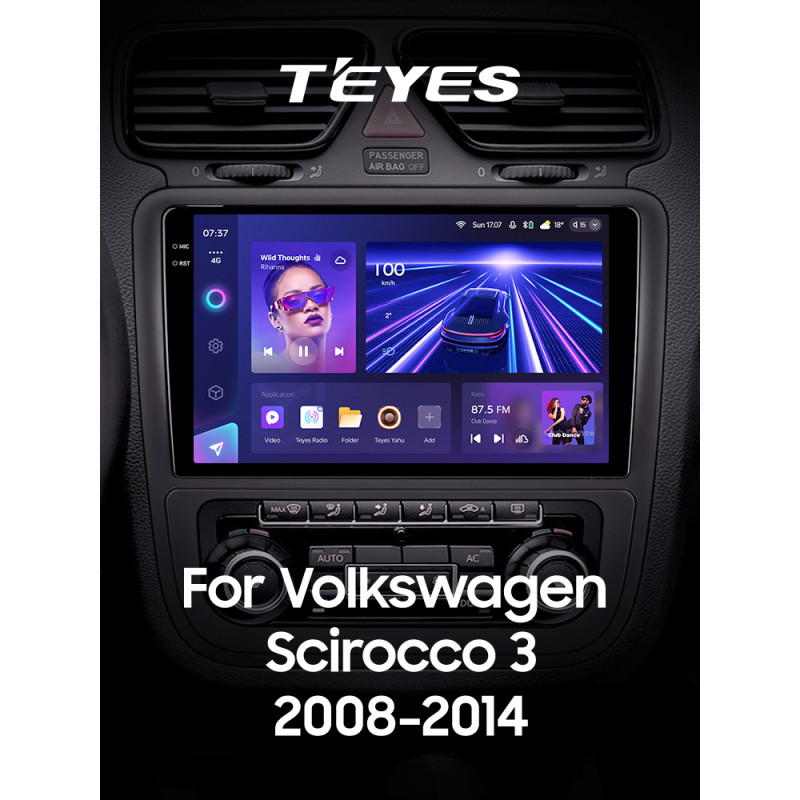 Android head unit Teyes CC3 4+32 Gb Volkswagen Scirocco 3 III Mk3 2008-2014 (F1) 9" 2k