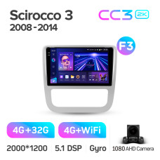 Android head unit Teyes CC3 4+32 Gb Volkswagen Scirocco 3 III Mk3 2008-2014 (F3) 9" 2k