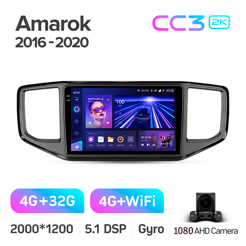 Android head unit Teyes CC3 4+32 Gb Volkswagen Amarok 1 2016-2020 9" 2k (L1)