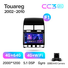 Android head unit Teyes CC3 4+64 Gb Volkswagen Touareg GP 2002-2010 (F1) 9" 2k