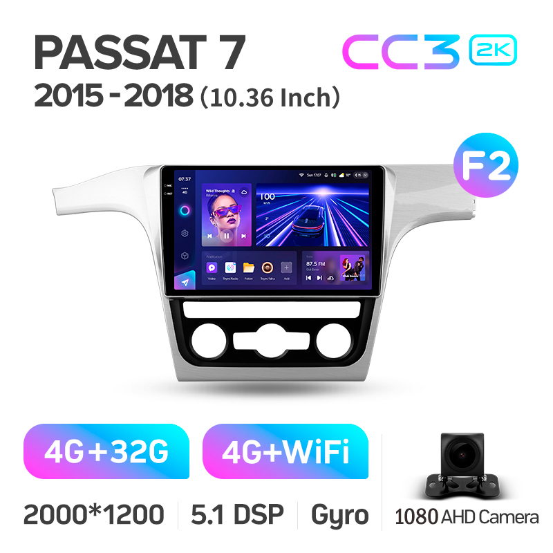 Android head unit Teyes CC3 4+32 Gb Volkswagen Passat 7 B7 NMS 2015-2018 (F2) 10" 2k