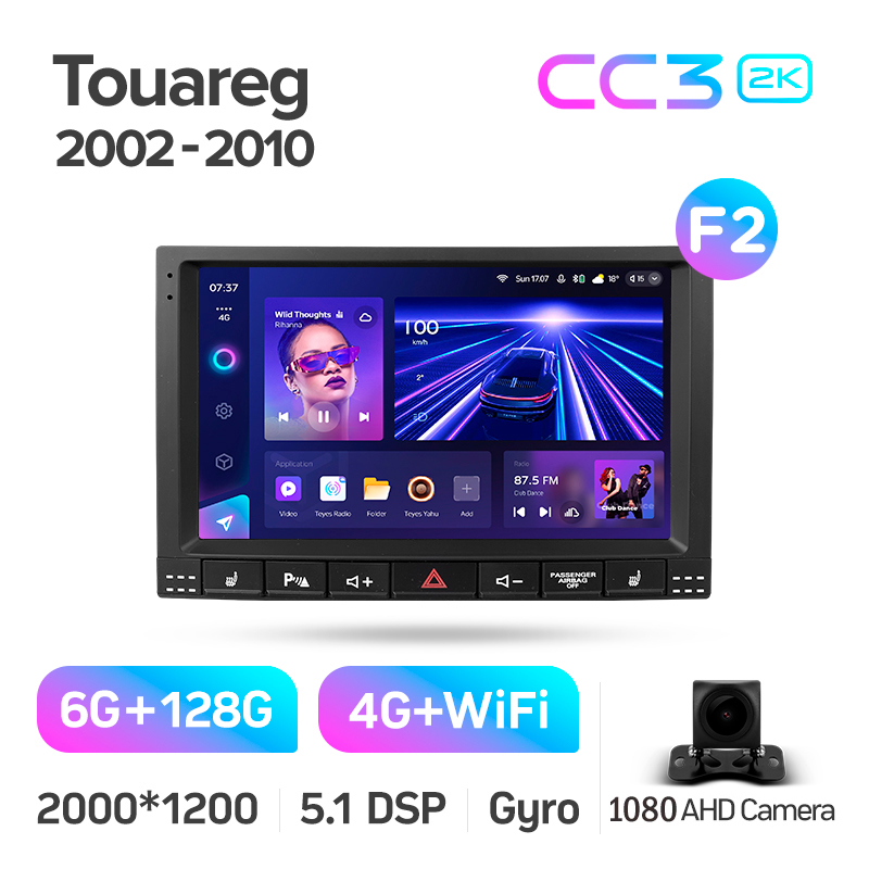 Android head unit Teyes CC3 6+128 Gb Volkswagen Touareg GP 2002-2010 (F2) 9" 2k (L2)