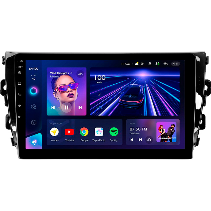 Android head unit Teyes CC3 4+32 Gb Zotye T600 2014-2019 10"