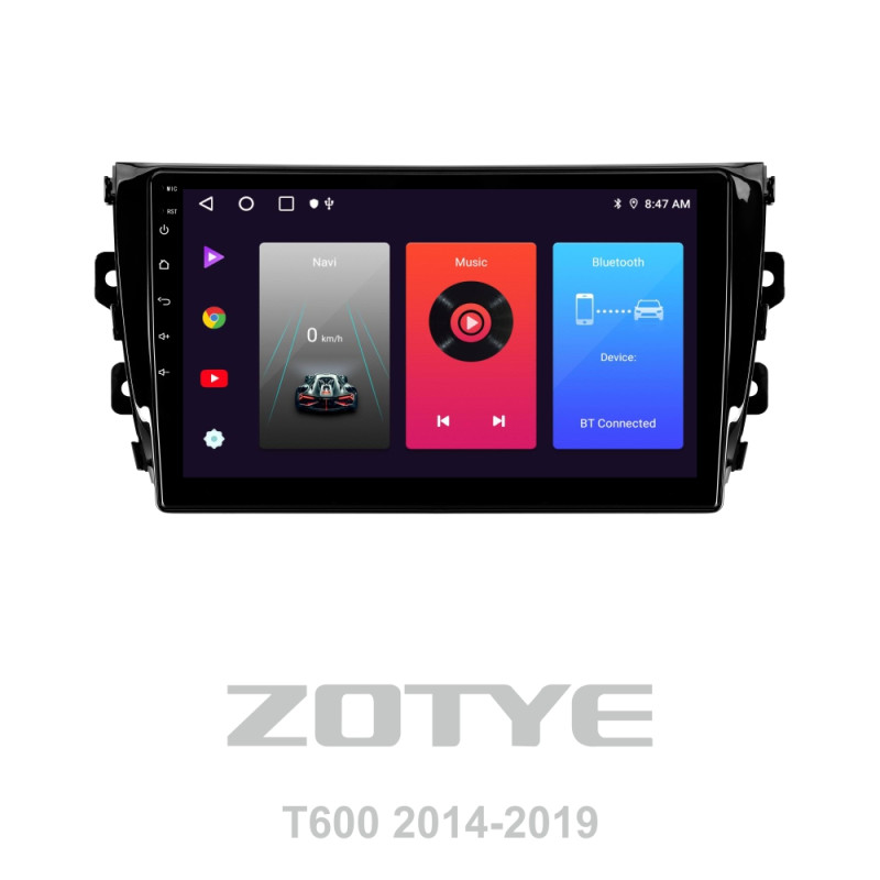 Android head unit SIGMA F10216 ANDROID 10 2+32 Gb Zotye T600 2014-2019 10"