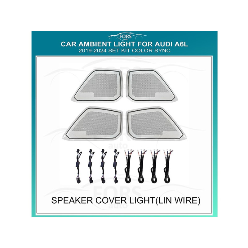 Ambient interior lighting FORS.auto for Audi A6L 2019-2024 (Speaker Cover Light-Lin Wire)