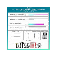 Ambient interior lighting FORS.auto for BMW 7 Series G12 2016-2022 (Rainbow Kit)-22 LEDs