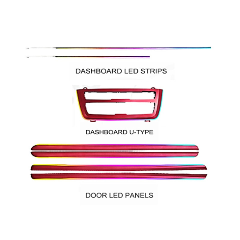 Ambient interior lighting FORS.auto for BMW 3 Series 2013-2019 (Red Rainbow Kit)-19 LEDs