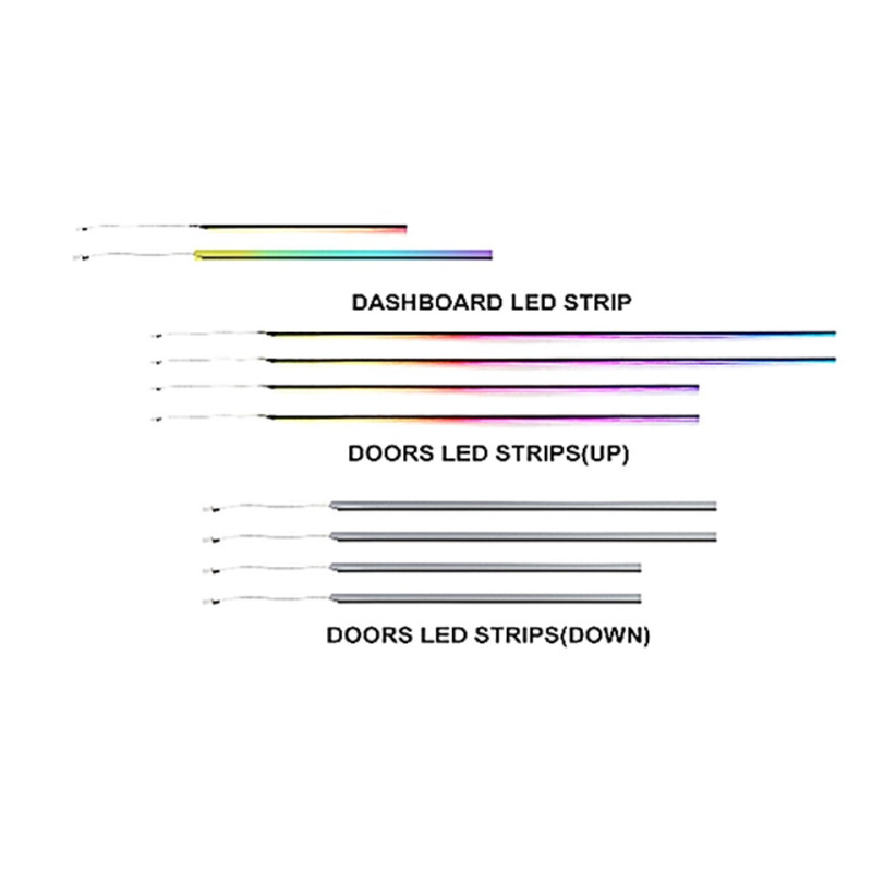 Ambient interior lighting FORS.auto for BMW 5 Series G38 2018 (Rainbow Kit)-19 LEDs