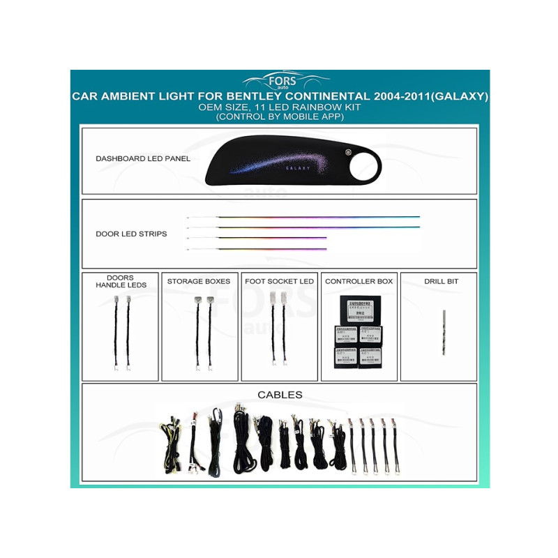 Ambient interior lighting FORS.auto for Bentley Continental 2004-2011 (Galaxy)-11 LEDs