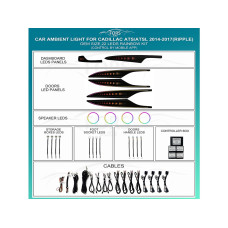 Ambient interior lighting FORS.auto for Cadillac ATS/ATSL 2014-2017 (Ripple)-22 LEDs