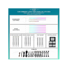 Ambient interior lighting FORS.auto for Cadillac CT6 2023 (Rainbow Kit)-19 LEDs