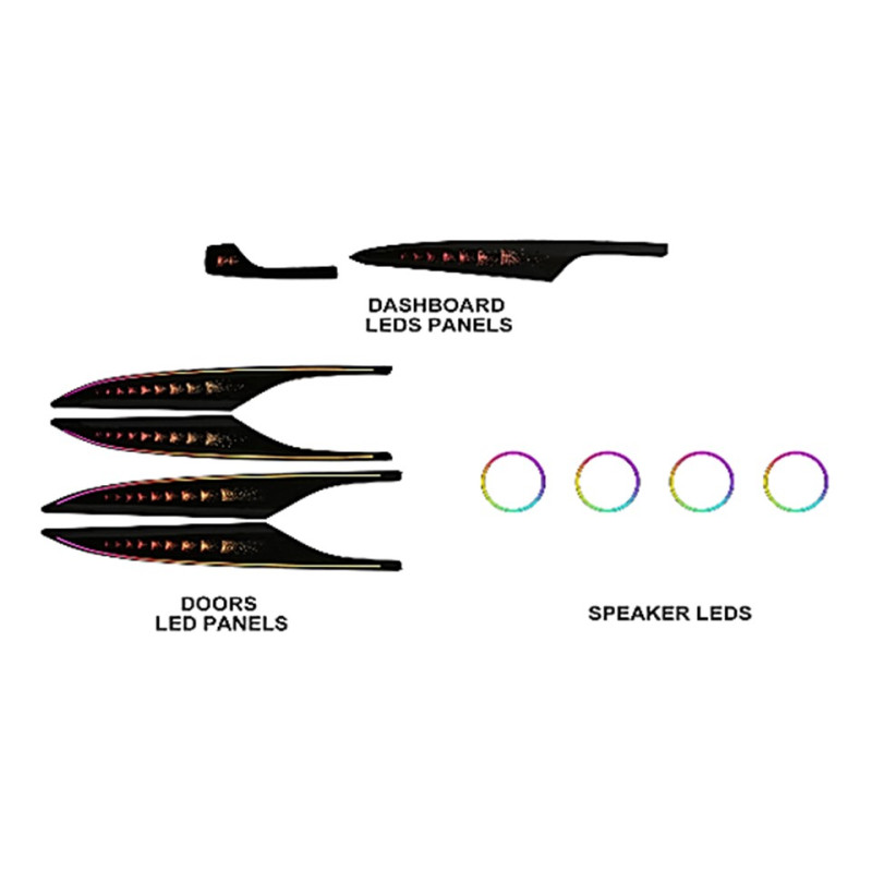 Ambient interior lighting FORS.auto for Cadillac ATS/ATSL 2014-2017 (Ripple)-22 LEDs