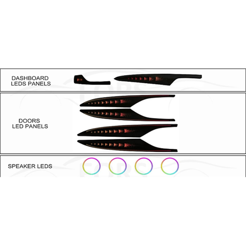 Ambient interior lighting FORS.auto for Cadillac ATS/ATSL 2014-2017 (Starry)-22 LEDs