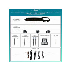 Ambient interior lighting FORS.auto for Ford Mustang 2015-2022 (Co-Pilot Snake)-13 LEDs