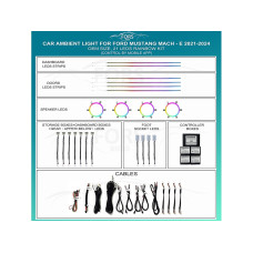 Ambient interior lighting FORS.auto for Ford Mustang Mach-E 2021-2024 (Rainbow Kit)-21 LEDs